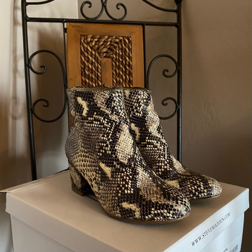 Steve Madden snake print boots
